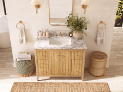Atlanta Teak Wood 42 in. W x 22 in. D Single Sink Bathroom Vanity - photo 11