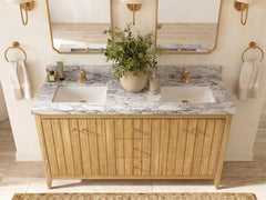 Atlanta Teak Wood 60 in. W x 22 in. D Double Sink Bathroom Vanity - photo 14