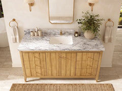 Atlanta Teak Wood 60 in. W x 22 in. D Single Sink Bathroom Vanity - photo 11