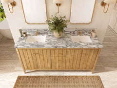 Atlanta Teak Wood 72 in. W x 22 in. D Double Sink Bathroom Vanity - photo 14