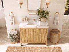 Atlanta Teak Wood 42 in. W x 22 in. D Single Sink Bathroom Vanity - photo 12