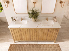 Atlanta Teak Wood 72 in. W x 22 in. D Double Sink Bathroom Vanity - photo 38