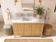 Atlanta Teak Wood 48 in. W x 22 in. D Single Sink Bathroom Vanity - photo 13