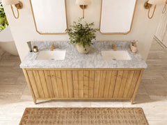 Atlanta Teak Wood 72 in. W x 22 in. D Double Sink Bathroom Vanity - photo 15