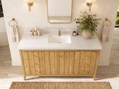 Atlanta Teak Wood 60 in. W x 22 in. D Single Sink Bathroom Vanity - photo 14
