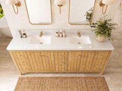 Atlanta Teak Wood 84 in. W x 22 in. D Double Sink Bathroom Vanity - photo 11