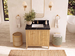 Atlanta 36 in. W x 22 in. D Teak Wood Center Sink Bathroom Vanity - photo 13