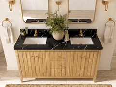 Atlanta Teak Wood 60 in. W x 22 in. D Double Sink Bathroom Vanity - photo 17