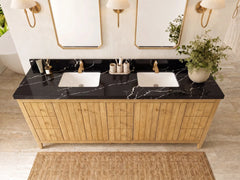 Atlanta Teak Wood 84 in. W x 22 in. D Double Sink Bathroom Vanity - photo 12