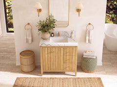 Atlanta 36 in. W x 22 in. D Teak Wood Center Sink Bathroom Vanity - photo 14