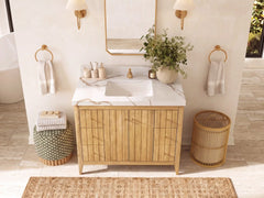 Atlanta Teak Wood 42 in. W x 22 in. D Single Sink Bathroom Vanity - photo 16