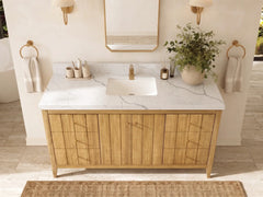 Atlanta Teak Wood 60 in. W x 22 in. D Single Sink Bathroom Vanity - photo 17