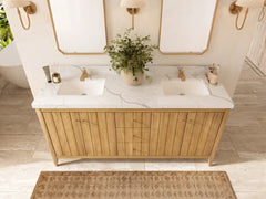 Atlanta Teak Wood 72 in. W x 22 in. D Double Sink Bathroom Vanity - photo 19