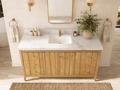 Atlanta Teak Wood 60 in. W x 22 in. D Single Sink Bathroom Vanity - photo 18