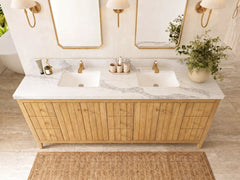 Atlanta Teak Wood 84 in. W x 22 in. D Double Sink Bathroom Vanity - photo 15