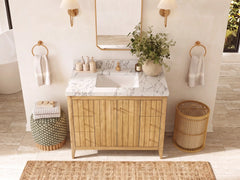 Atlanta Teak Wood 42 in. W x 22 in. D Single Sink Bathroom Vanity - photo 19