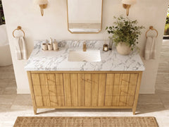 Atlanta Teak Wood 60 in. W x 22 in. D Single Sink Bathroom Vanity - photo 19