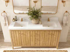 Atlanta Teak Wood 60 in. W x 22 in. D Double Sink Bathroom Vanity - photo 22