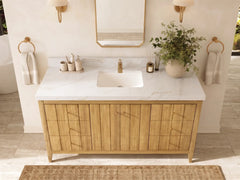 Atlanta Teak Wood 60 in. W x 22 in. D Single Sink Bathroom Vanity - photo 20