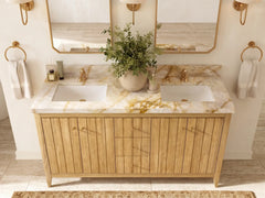 Atlanta Teak Wood 60 in. W x 22 in. D Double Sink Bathroom Vanity - photo 23
