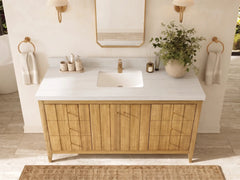 Atlanta Teak Wood 60 in. W x 22 in. D Single Sink Bathroom Vanity - photo 21