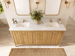 Atlanta Teak Wood 72 in. W x 22 in. D Double Sink Bathroom Vanity - photo 24