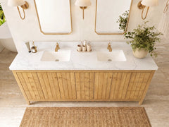 Atlanta Teak Wood 84 in. W x 22 in. D Double Sink Bathroom Vanity - photo 19