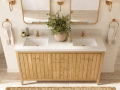 Atlanta Teak Wood 60 in. W x 22 in. D Double Sink Bathroom Vanity - photo 26
