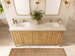 Atlanta Teak Wood 72 in. W x 22 in. D Double Sink Bathroom Vanity - photo 25