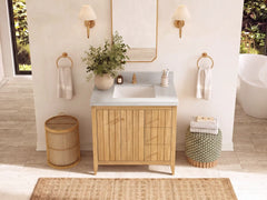 Atlanta 36 in. W x 22 in. D Teak Wood Center Sink Bathroom Vanity - photo 24