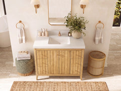 Atlanta Teak Wood 42 in. W x 22 in. D Single Sink Bathroom Vanity - photo 23