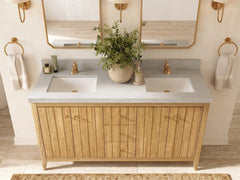 Atlanta Teak Wood 60 in. W x 22 in. D Double Sink Bathroom Vanity - photo 27
