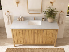 Atlanta Teak Wood 60 in. W x 22 in. D Single Sink Bathroom Vanity - photo 24