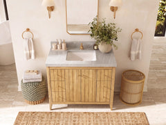Atlanta Teak Wood 42 in. W x 22 in. D Single Sink Bathroom Vanity - photo 24
