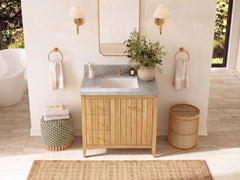 Atlanta Teak Wood 36 in. W x 22 in. D Center Sink Bathroom Vanity - photo 31