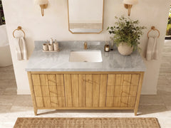Atlanta Teak Wood 60 in. W x 22 in. D Single Sink Bathroom Vanity - photo 25