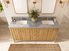 Atlanta Teak Wood 72 in. W x 22 in. D Double Sink Bathroom Vanity - photo 27