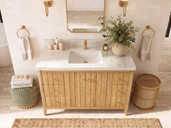 Atlanta Teak Wood 48 in. W x 22 in. D Single Sink Bathroom Vanity - photo 25