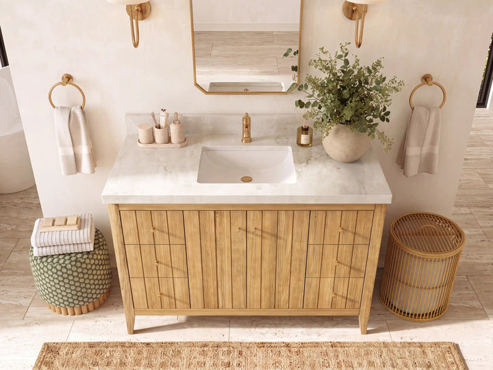 Atlanta Teak Wood 48 in. W x 22 in. D Single Sink Bathroom Vanity - photo 25