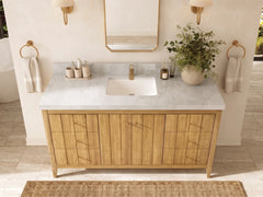 Atlanta Teak Wood 60 in. W x 22 in. D Single Sink Bathroom Vanity - photo 26