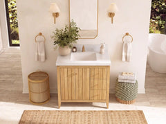 Atlanta 36 in. W x 22 in. D Teak Wood Center Sink Bathroom Vanity - photo 10