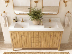 Atlanta Teak Wood 60 in. W x 22 in. D Double Sink Bathroom Vanity - photo 30