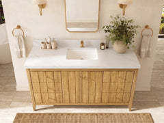 Atlanta Teak Wood 60 in. W x 22 in. D Single Sink Bathroom Vanity - photo 27