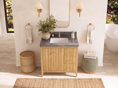 Atlanta 36 in. W x 22 in. D Teak Wood Center Sink Bathroom Vanity