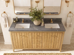 Atlanta Teak Wood 60 in. W x 22 in. D Double Sink Bathroom Vanity - photo 31