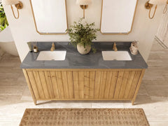 Atlanta Teak Wood 72 in. W x 22 in. D Double Sink Bathroom Vanity - photo 30