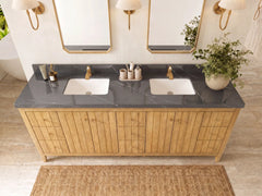 Atlanta Teak Wood 84 in. W x 22 in. D Double Sink Bathroom Vanity - photo 25