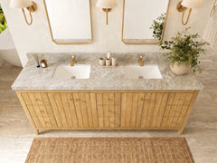 Atlanta Teak Wood 84 in. W x 22 in. D Double Sink Bathroom Vanity - photo 41