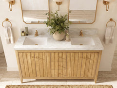 Atlanta Teak Wood 60 in. W x 22 in. D Double Sink Bathroom Vanity - photo 33