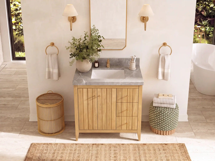 Atlanta 36 in. W x 22 in. D Teak Wood Center Sink Bathroom Vanity - photo 29